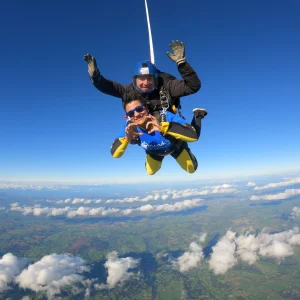 skydiving in the air