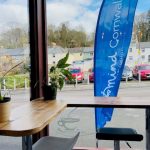 A view to the road when sat in the reading room.