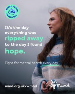 A person standing and looking ahead. It says It's the day everything was ripped away to the day I found hope.