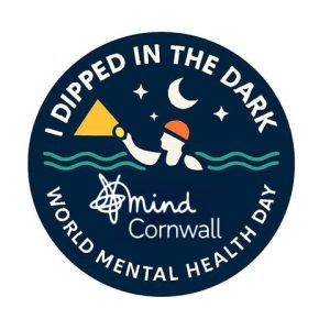Dip in the Dark pin badge design