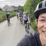 A few people cycling