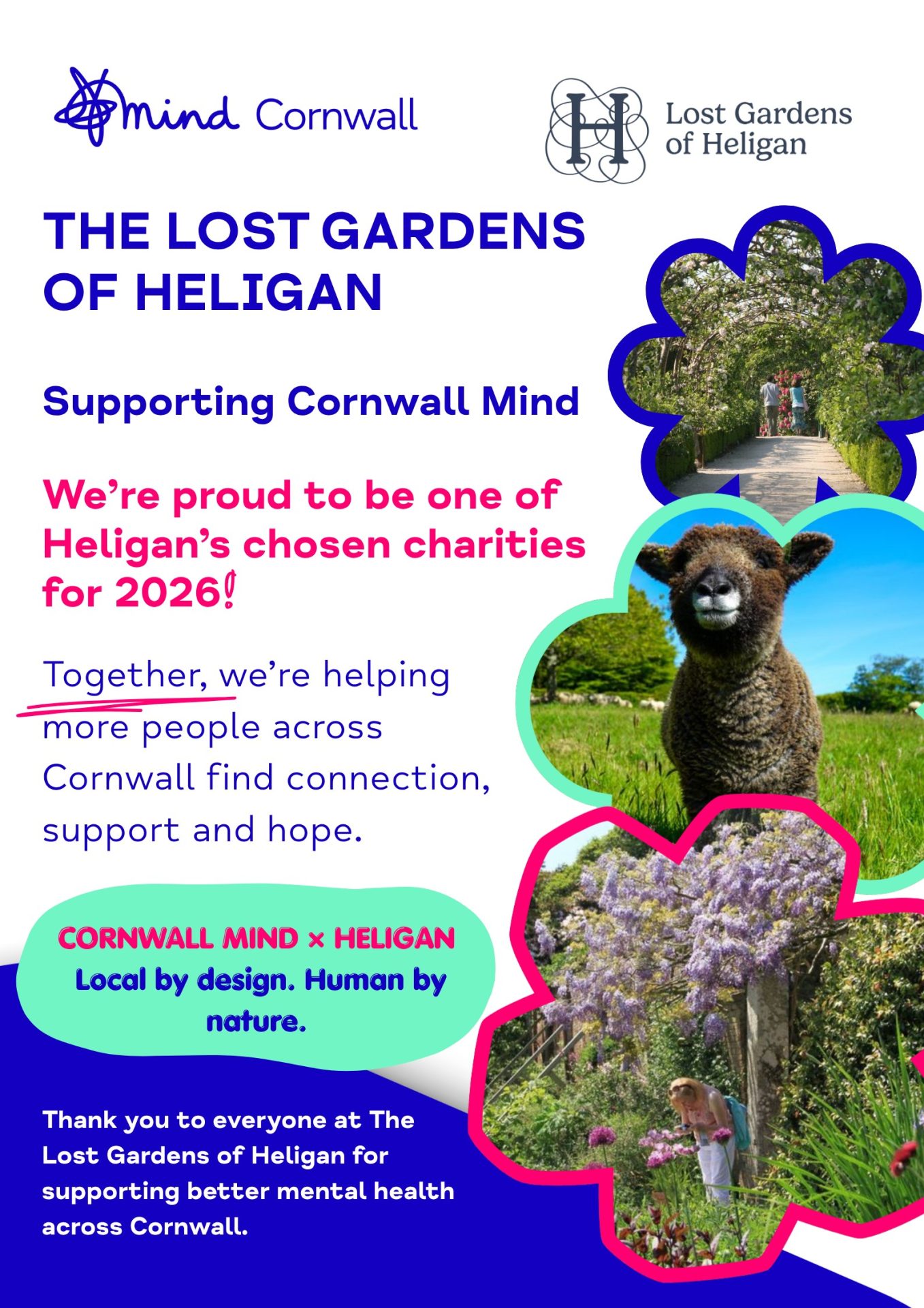 Cornwall Mind proud to be one of Heligan’s chosen charities